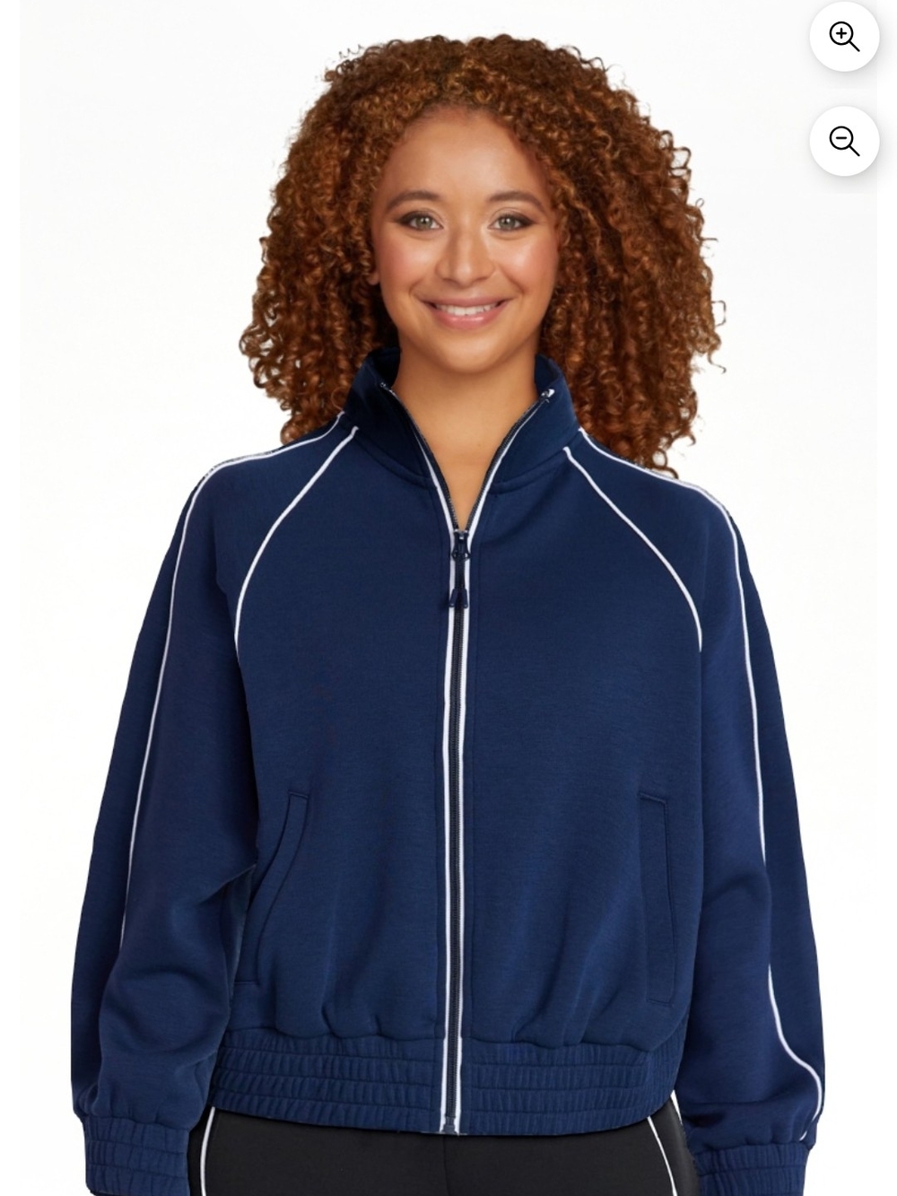 Avia Blue Cove Double Knit Jacket with White Trim - Picture 15 of 15